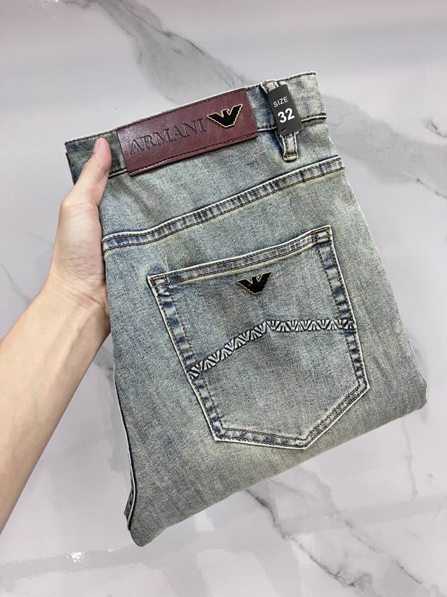 Armani 2025Ss early spring new thin heavy-duty casual pants, imported high-qual