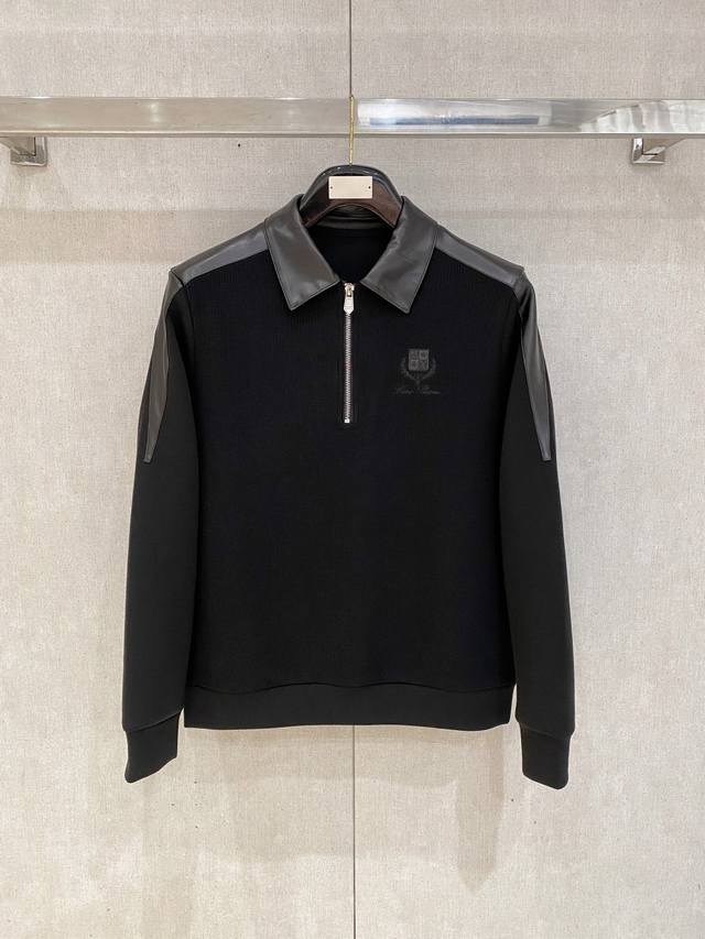 Lp. This 2025 Fall/Winter wool blend pullover sweatshirt features a striking geo