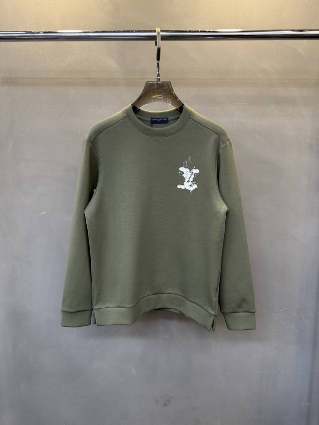 LV autumn and winter new round neck sweatshirt air cotton color: black gray gree