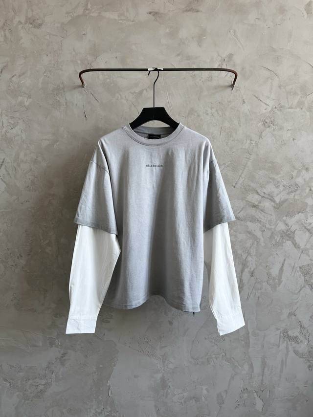 Balenciaga's new Balenciaga highest version fake two-piece shirt set short-sleev