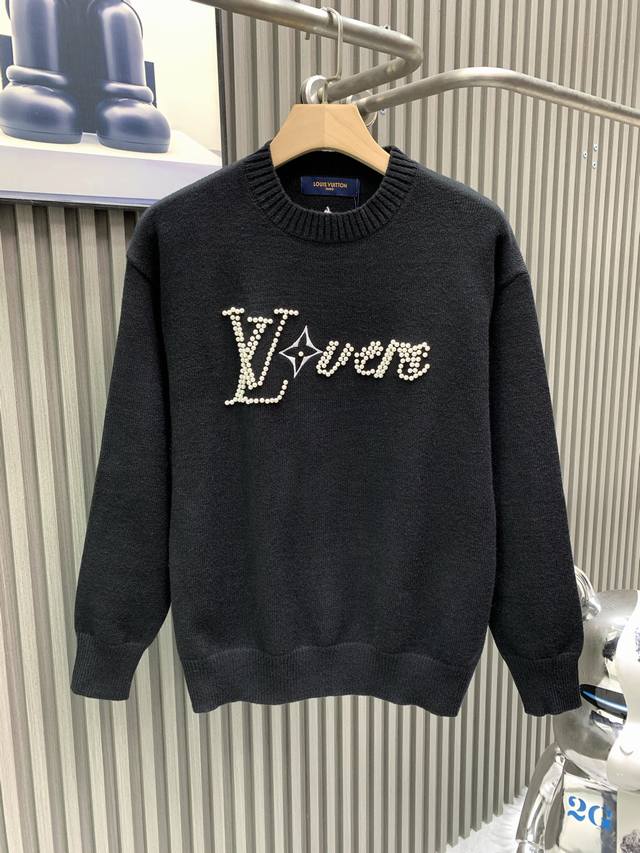 Louis Vuitton1V* New Louis 25 Pharrell pearl lettering sweaterLv Lovers logoand