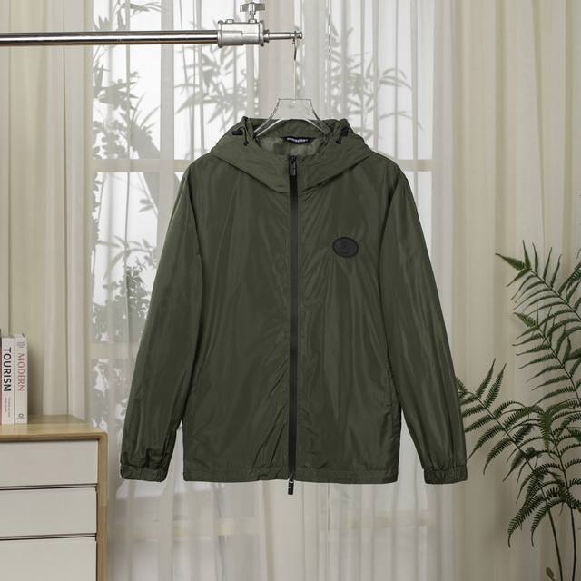 Official Burberry Ss25 solid color logo hooded zipper long-sleeved jacket men's