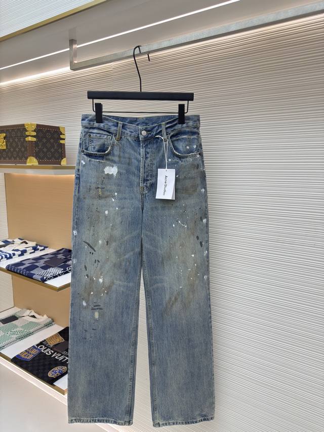 Acne Studios Ink-Splashed Straight-Leg Jeans Authentic: Purchased and Developed