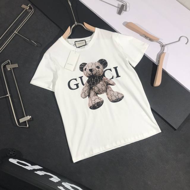 Gucci Gucci Bear HD digital direct-printed 20Ss G network synced unisex short-sl
