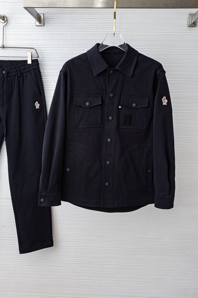 Moncler 2025Fw New 100% Cotton Casual Fashion Set# Straight-Leg Pants with Lapel