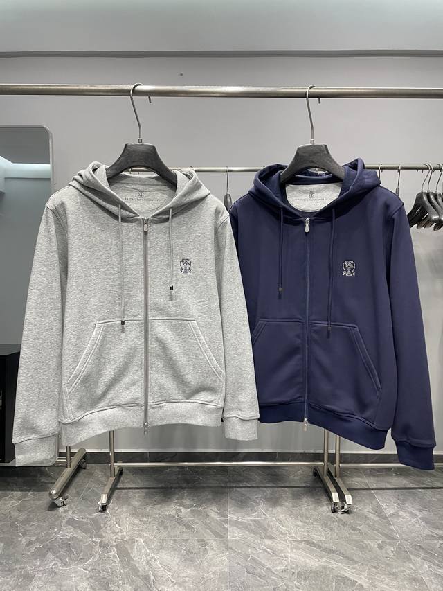 Bc25Fw New fall/winter heavyweight fleece cotton zip-up hoodie, unisex style wit