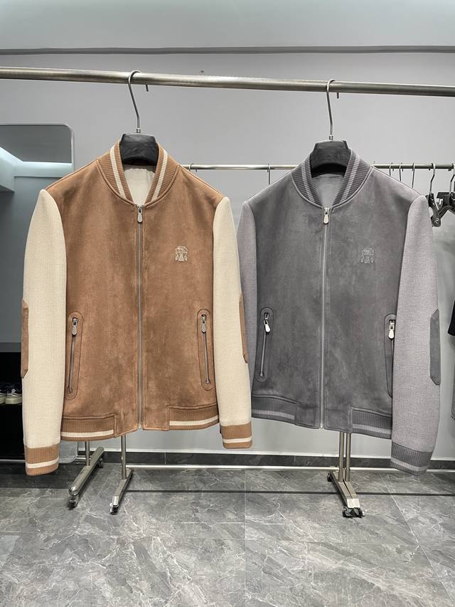 Bc2025Fw New fall suede and knit baseball jacket! Available in classic and versa