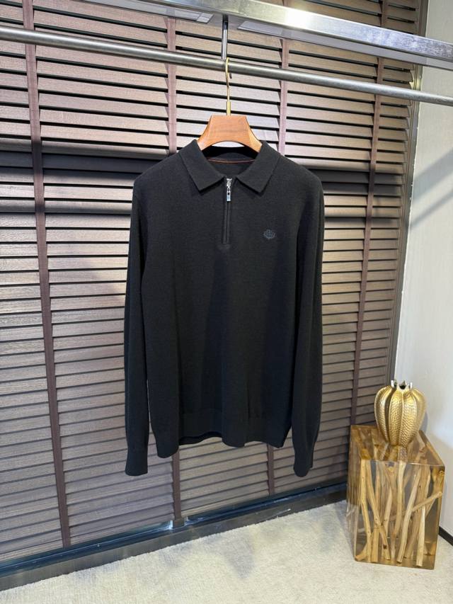 Loro pian&Lp&Loro pian Fw 2025 new lapel zipper knitted sweater, the latest addi