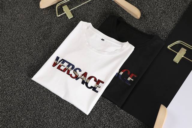 Versace SS Spring/Summer boutique short-sleeved T-shirt. Custom-made Korean mer