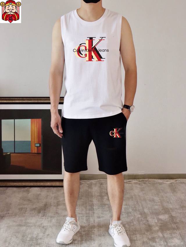 Straight brand Ck 2025 spring and summer new vest set, classic and simple style
