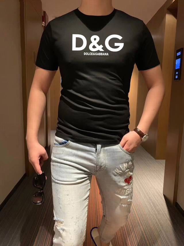 Dg Ss's latest spring/summer men's polo lapel short-sleeved T-shirt! Made with i