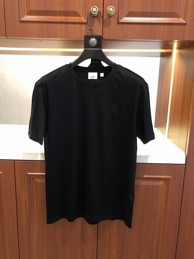 Burberry's classic embroidered crewneck T-shirt is available at the Burberry co