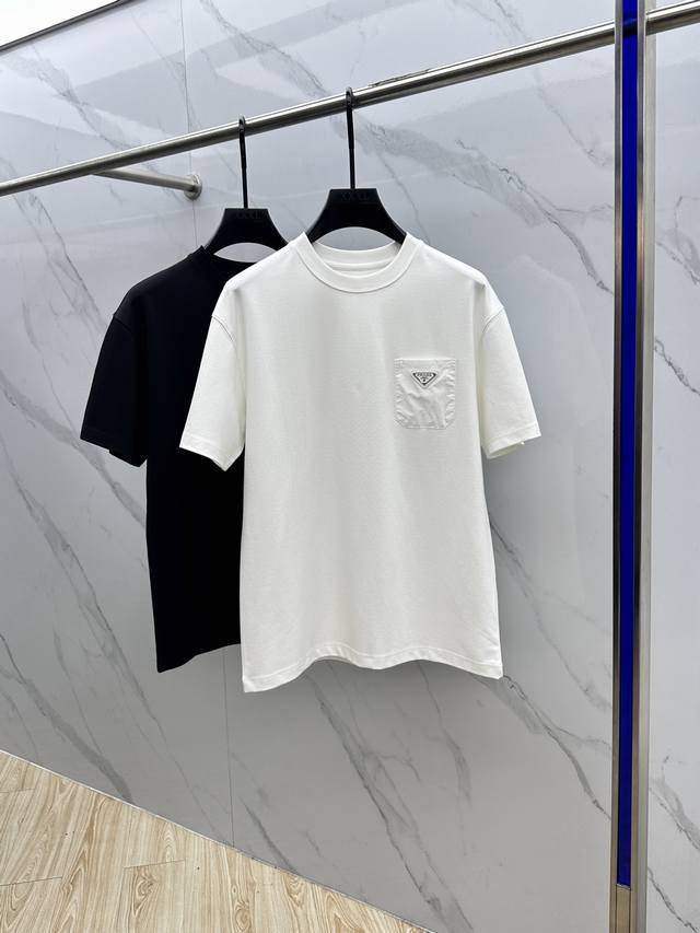 Prada's new fall 2025 short-sleeved base T-shirt, featuring seasonal colors, co
