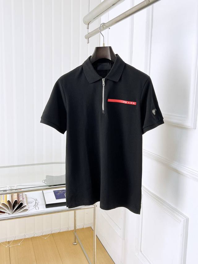 pra* 25Ss new, high-quality short-sleeved lapel polo shirt. Exact version, top-g