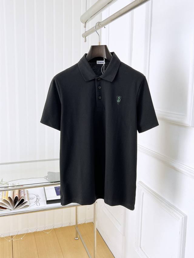 Bur* 25Ss new high-quality short-sleeved lapel polo shirtCorrect version, top-le