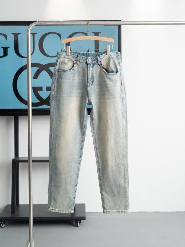 Next day Gucc* 25Ss new original washed jeans. High-end quality, original devel