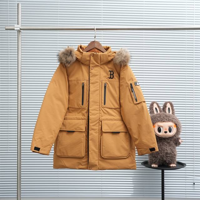 Mlb Workwear Large Fur Collar Second Generation Down Jacket Size: Xs-2Xl