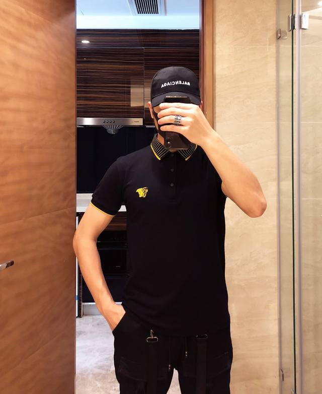 Price adjustment Versace Versace Spring/Summer pique cotton lapel short-sleeved