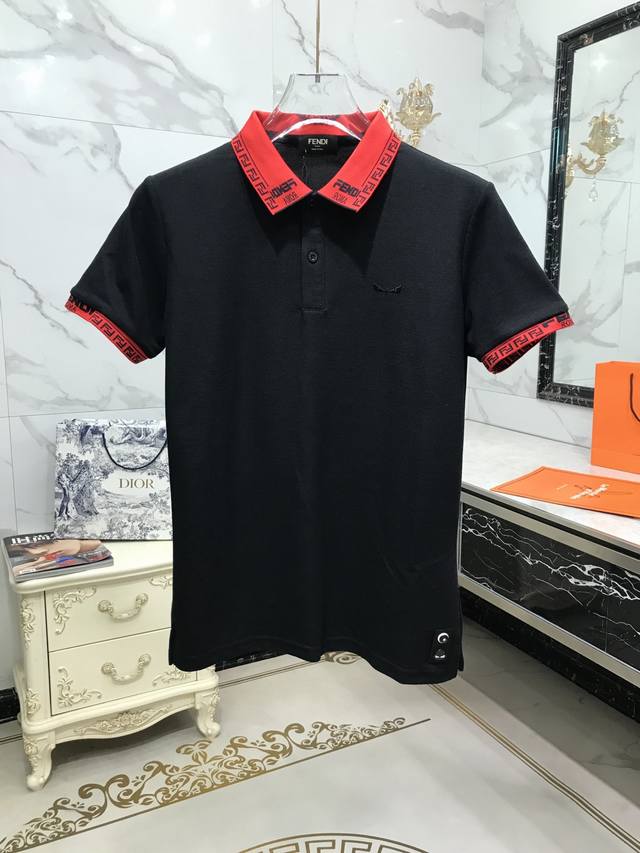 Special offer F*Endi Ad002 Fenjia Ss window-style short-sleeved T-shirt polo Lan