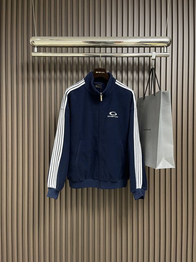 Balenciaga's embroidered striped zipper jacket is crafted from imported, custom-