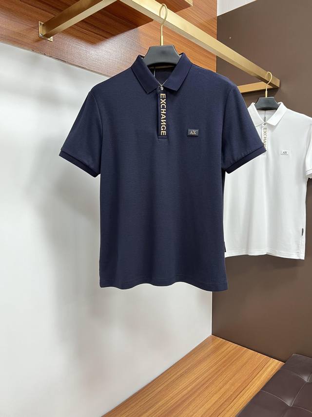 Armani's classic polo collar design for summer 2025, paired with a simple single