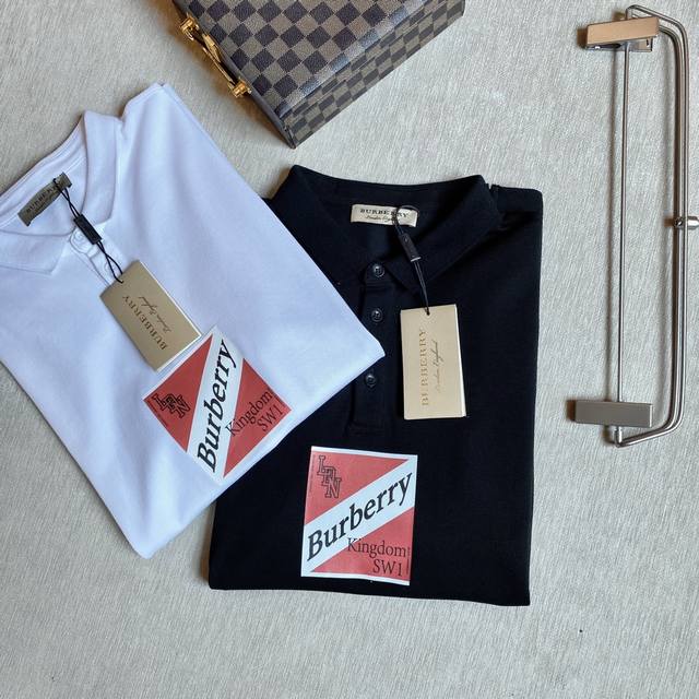 Burberry: The latest men's short-sleeved lapel T-shirt from the official website