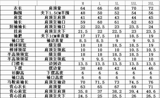 Lp sweater size chart 25118