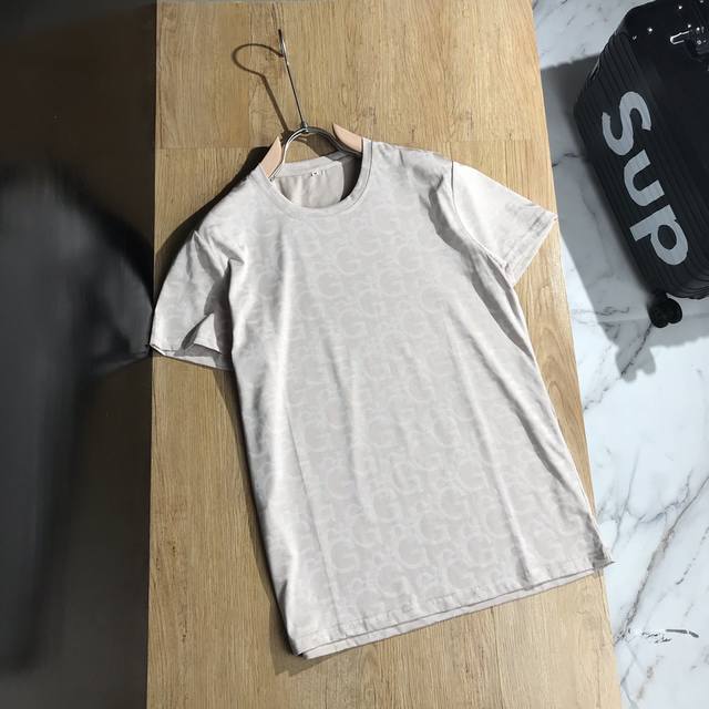 Gucci high-end fashion casual mercerized cotton round neck short sleeves, all-ov