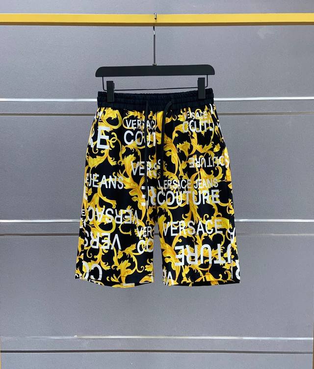 Versace new summer shorts beach pants top imported custom ice silk fabric breath
