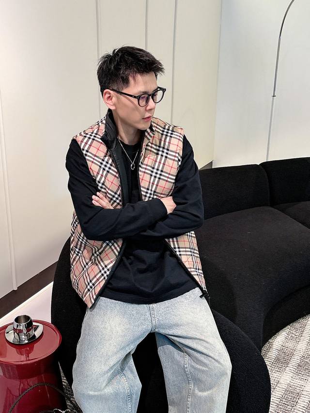 Burberry's new down vest and padded jacket, featuring all three Burberry logos,