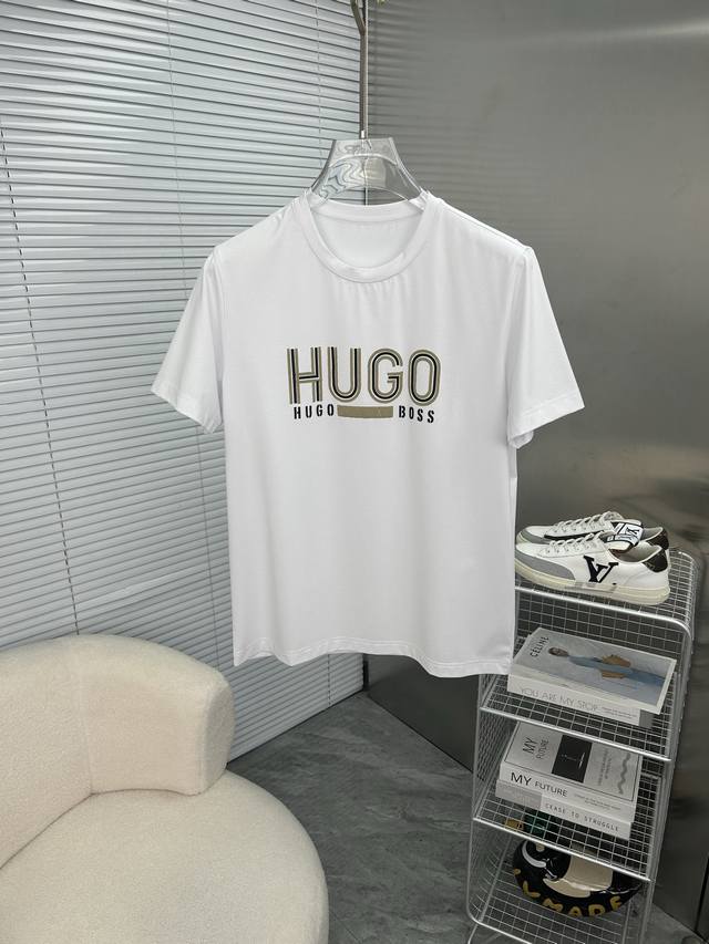 Hugo Boss 2025 Spring/Summer High-Quality Mercerized Cotton Short-Sleeve T-Shirt