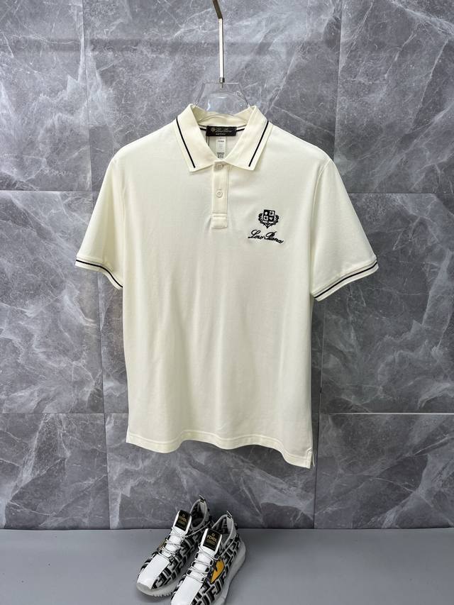 Lp Loyo Piana Men's 2025 Spring/Summer Short-Sleeved Lapel Polo Shirt, the top c