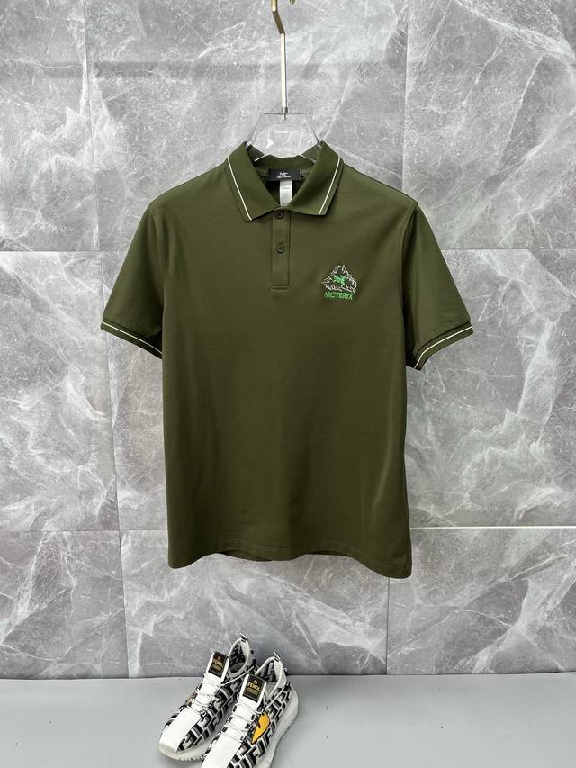 Arcteryx men's new 2025 Spring/Summer short-sleeved lapel polo shirt, the top c