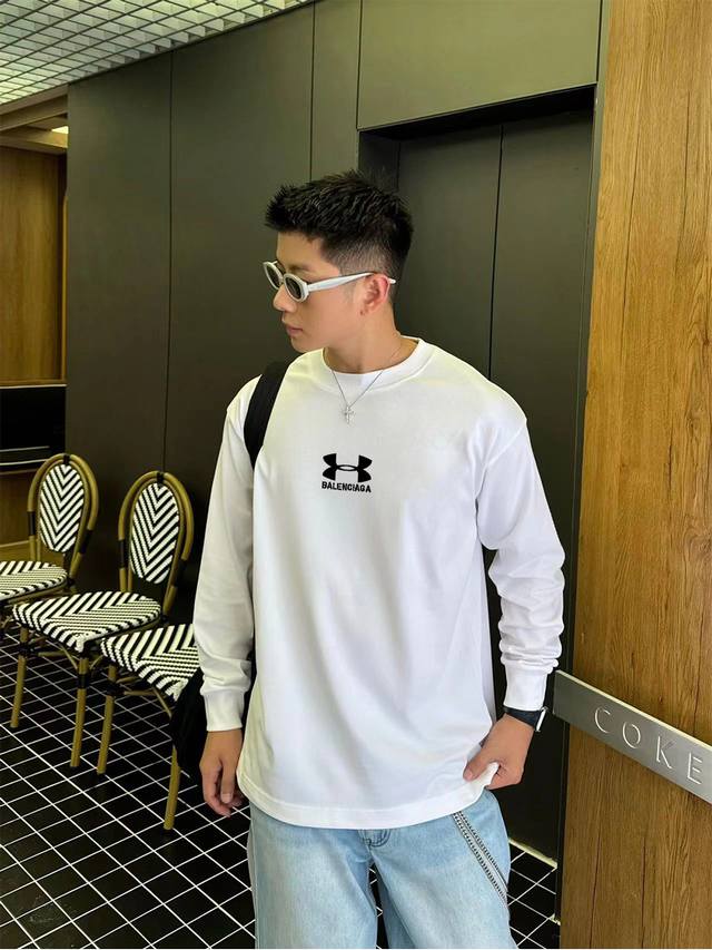 Balenciaga Paris Balenciaga 2025 Spring and Autumn new round neck long sleeve T-