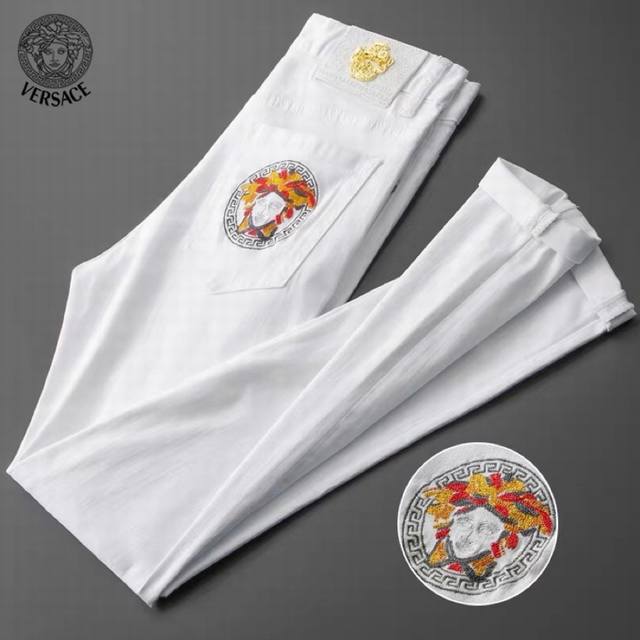 Versace's latest high-end, custom-made jeans are minimalist, creating a refresh