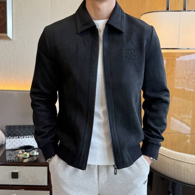 Loewe's 2025 Fall/Winter hit, premium suede jacket, custom-made from high-qualit