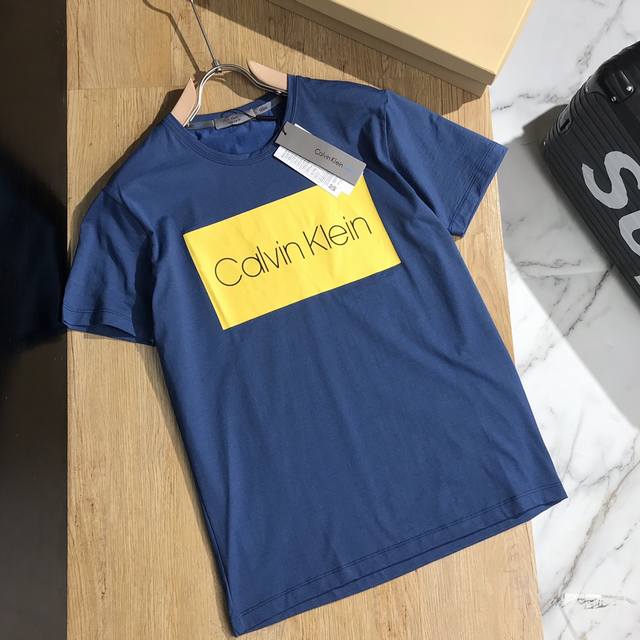 Ck Exclusive high-quality men's mercerized cotton short-sleeved T-shirt with tag