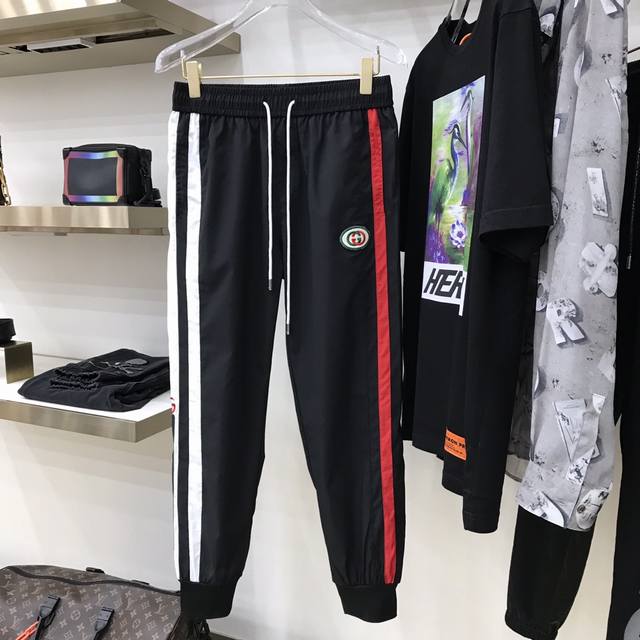Urban luxury style new product Gucc latest side contrasting casual sweatpants a