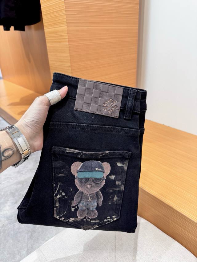 Louis Vuit*Ton exclusive new casual jeans, high-end version, custom-made at the