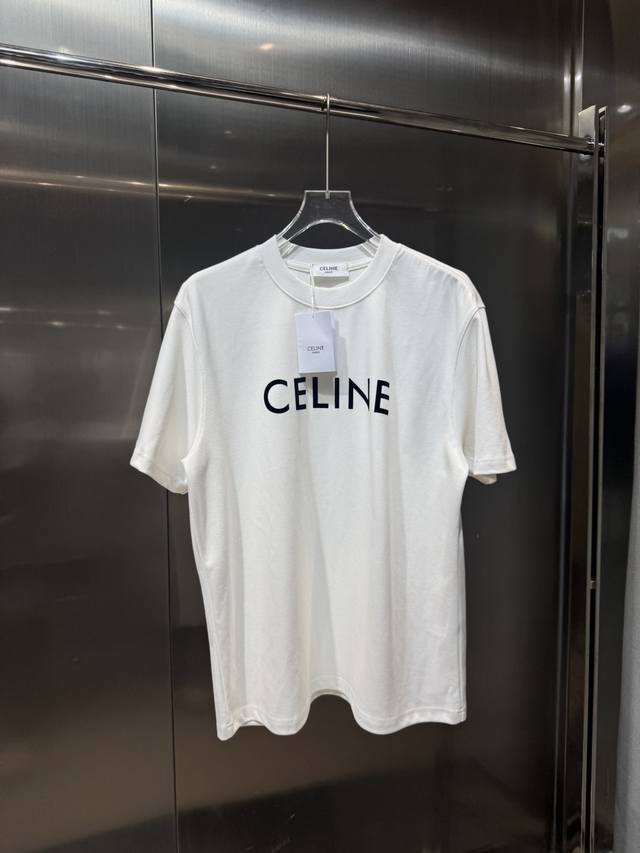 Celine 2025 autumn and winter new heavy-weight short-sleeved Fabric: 340g double
