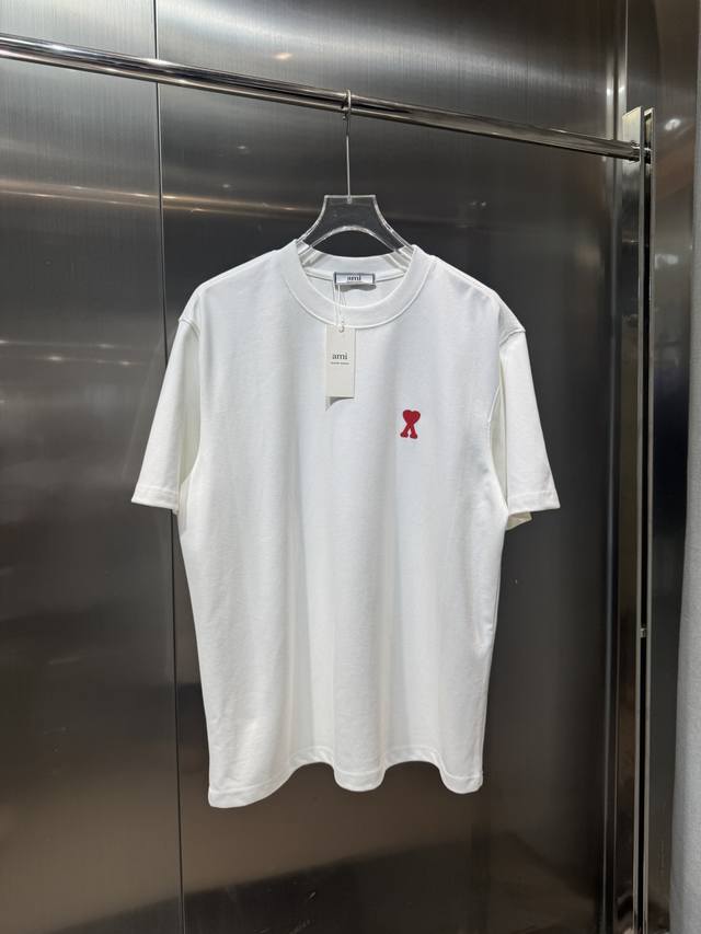 Ami 2025 autumn and winter new heavy-weight short-sleeved Fabric: 340g double-si