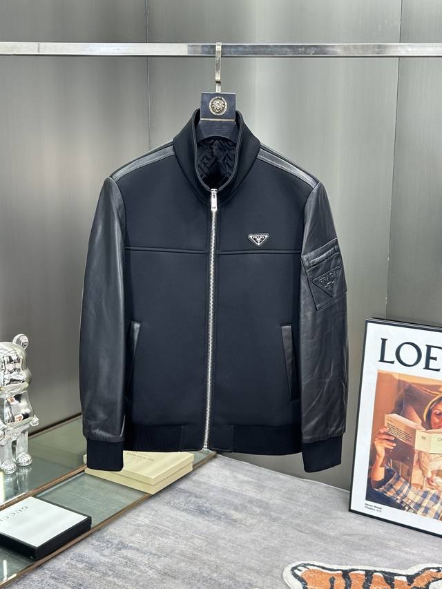 prada, 2025p, a stand-up collared jacket with a retro, stylish feel, this eye-ca