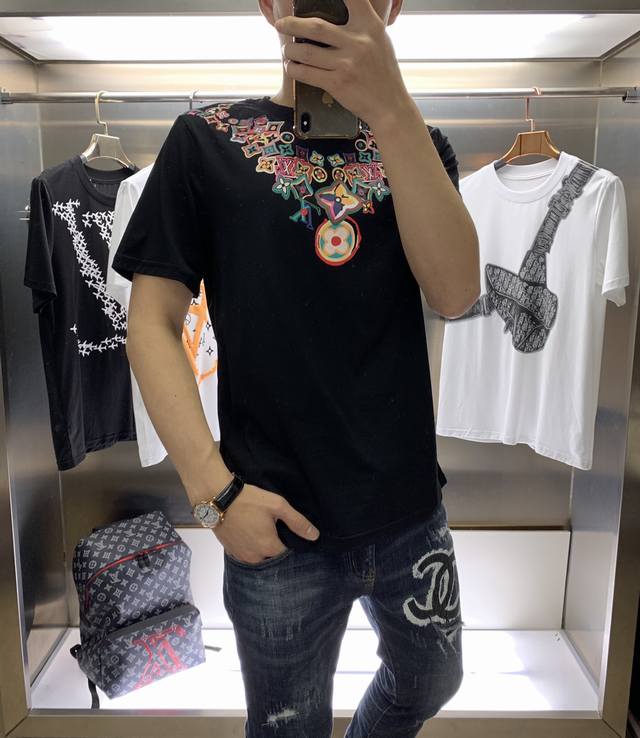 Lv 20Ss Spring and Summer Classic High-Quality Product Printed Embroidered T-shi