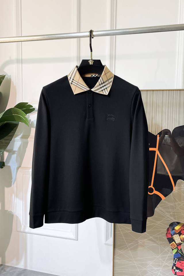 Burberry's 2025 Fall/Winter hot-sale polo long-sleeved T-shirt is a must-have fo