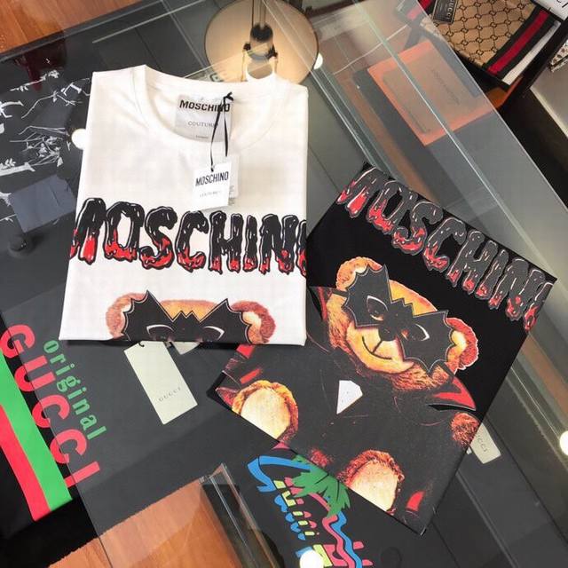 Moschino Spring/Summer 2020 New Arrival Couple's Cotton Batman Teddy Bear T-shir