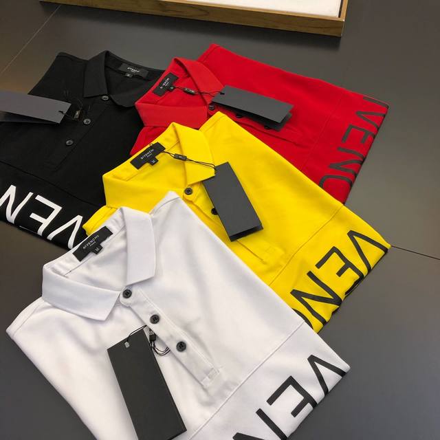 Givenchy men's business casual lapel short-sleeved polo shirt, made of pique co