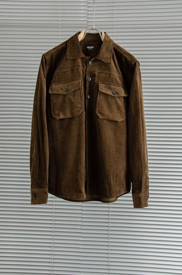 new# Zegna's latest corduroy shirt jacket from 2025Fw is a practical, classic st