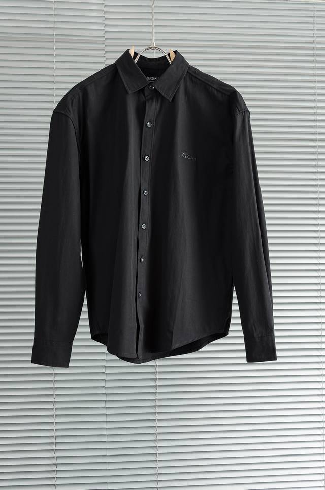 new# Zegna's latest 2025 men's Oxford cloth long-sleeved shirt, sourced from a H