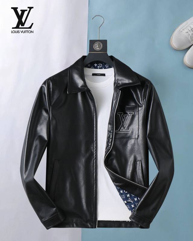 Louis Vuitton's new 2025 Spring fashion leather casual jacket, made from import
