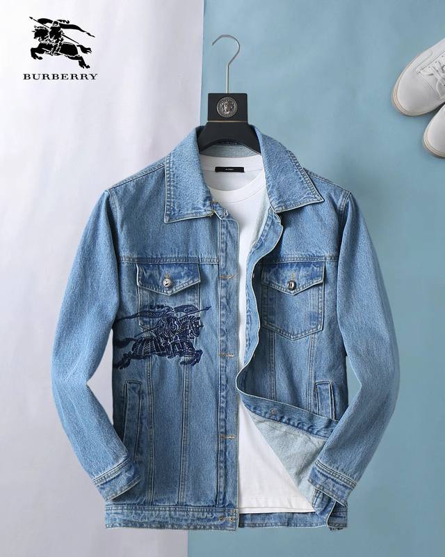 Burberry's new 2025 spring fashion casual denim jacket, made of imported high-t
